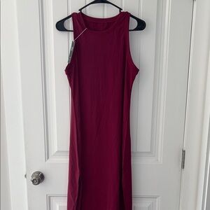 Halara Softlyzero Airy sleeveless split cool midi dress size Med